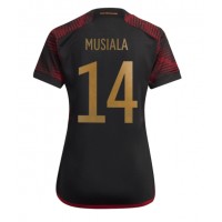 Camiseta Alemania Jamal Musiala #14 Visitante Equipación para mujer Mundial 2022 manga corta